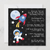 Astronauten-Geburtstagsfeier Einladung (Vorderseite)
