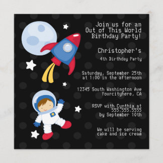 Astronauten-Geburtstagsfeier Einladung