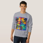 Astronauten gegen Alien Pop Art Sweatshirt (Vorne ganz)