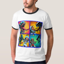 Astronauten gegen Alien Pop Art