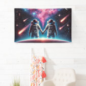 Astronauten im Liebe-Banner Banner (Insitu)