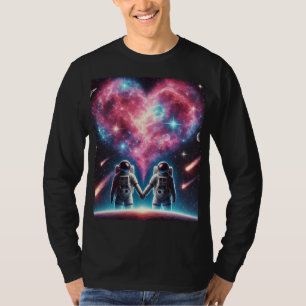 Astronauten im Liebe-Langschläfer-T-Shirt T-Shirt