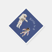 Astronauten im Monogrammnamen Serviette (Ecke)