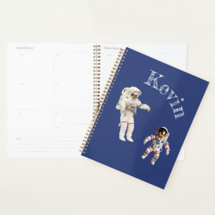 Astronauten im Weltraum Monogramm Name Planer