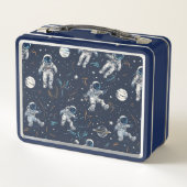 Astronauten im Weltraum Stars & Planets Custom Kid Metall Brotdose (Rückseite)