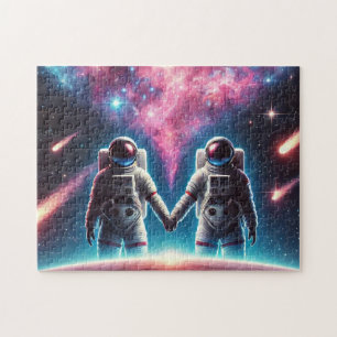 Astronauten in der Liebe Galaxy Jigsaw Puzzle