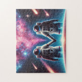 Astronauten in der Liebe Galaxy Jigsaw Puzzle (Vertikal)
