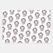 Astronauten Katzen im Weltraum mit Freunden Niedli Geschenkpapier Set (Vorderseite)