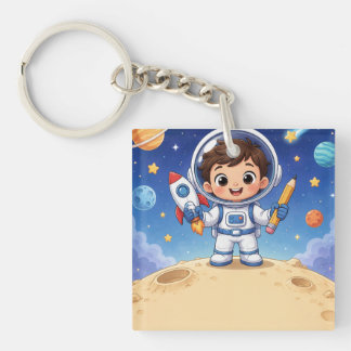 Astronauten-Kind bereit zur Erforschung Schlüsselanhänger