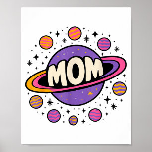 Astronauten-Mama Sonnensystem Planeten Muttertag Poster