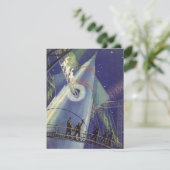 Astronauten mit Vintager Science Fiction auf Raket (Stehend Vorderseite)