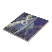 Astronauten mit Vintager Science Fiction auf Raket Fliese (Seite)