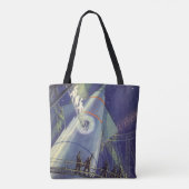 Astronauten mit Vintager Science Fiction auf Raket Tasche (Rückseite)