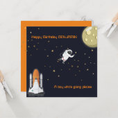 Astronauten Moon Rocket Kids Solar System Spaß fla Karte (Vorderseite/Rückseite Beispiel)