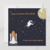 Astronauten Moon Rocket Kids Solar System Spaß fla Karte (Vorderseite)
