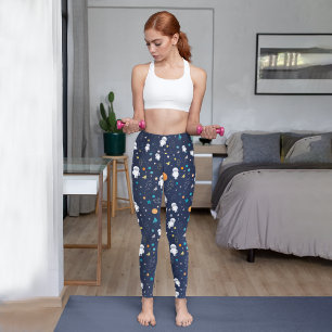 Astronauten-Muster Capri Leggings