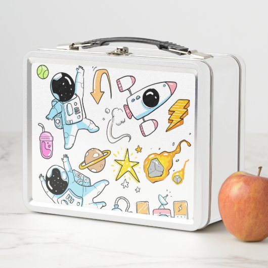 Astronauten-Outer-Raummetall-Lunch Box Metall Brotdose (Beispiel)