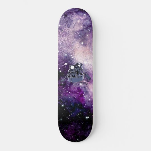 Astronauten planen durch die Weite Skateboard (Vorderseite)