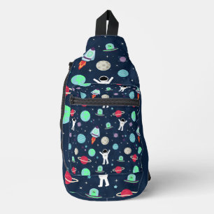 Astronauten Planeten Raketen und Aliens Crossbody Bag