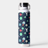 Astronauten Planeten Raketen und Aliens Trinkflasche (Rückseite)