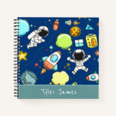Astronauten Planeten Weltraum Kinderplatz Notizblock (Vorderseite)