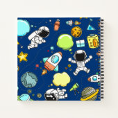 Astronauten Planeten Weltraum Kinderplatz Notizblock (Rückseite)