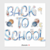 Astronauten Planets Space, zurück zur Schule Aufkleber (Blatt)