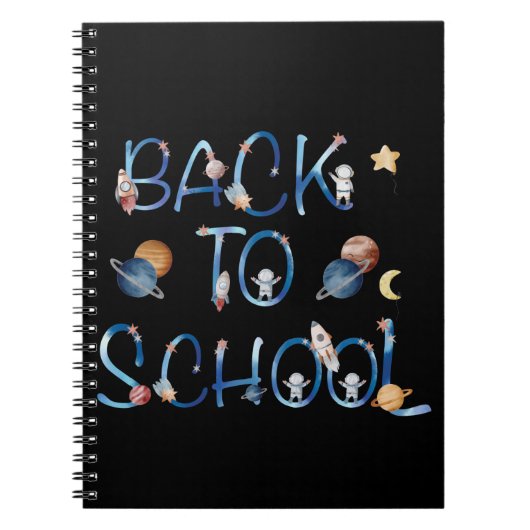 Astronauten Planets Space, zurück zur Schule Notizblock (Vorderseite)