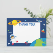 Astronauten-Raum danken Ihnen, freien Raum zu Dankeskarte (Stehend Vorderseite)