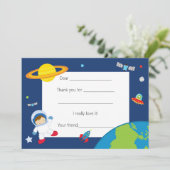 Astronauten-Raum danken Ihnen zu kardieren Dankeskarte (Stehend Vorderseite)