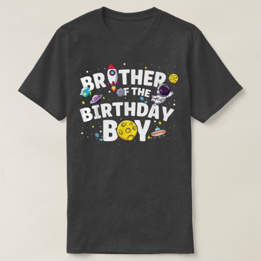 Astronauten Raumfahrt-Thema Bruder der Birthda T-Shirt (Design vorne)