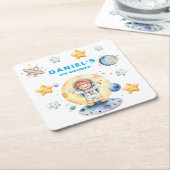 Astronauten Raumfahrt-Themed Custom Birthday Party Rechteckiger Pappuntersetzer (angewinkelt)