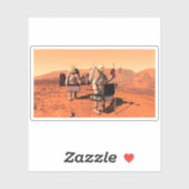 Astronauten richten Wetterausrüstung auf Mars ein. Aufkleber (Blatt)