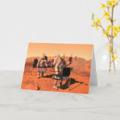 Astronauten richten Wetterausrüstung auf Mars ein. Karte (Gelbe Blume)