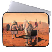 Astronauten richten Wetterausrüstung auf Mars ein. Laptopschutzhülle (Vorderseite)