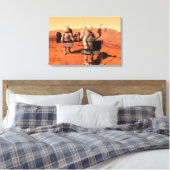 Astronauten richten Wetterausrüstung auf Mars ein. Leinwanddruck (Insitu (Schlafzimmer))