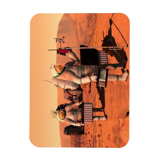 Astronauten richten Wetterausrüstung auf Mars ein. Magnet (Vertikal)