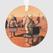 Astronauten richten Wetterausrüstung auf Mars ein. Ornament (Rückseite)