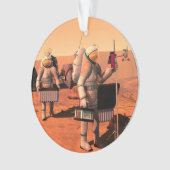 Astronauten richten Wetterausrüstung auf Mars ein. Ornament (Vorderseite)