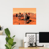 Astronauten richten Wetterausrüstung auf Mars ein. Poster (Heimbüro)