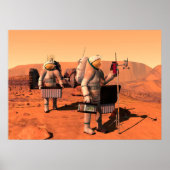 Astronauten richten Wetterausrüstung auf Mars ein. Poster (Vorne)
