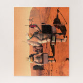 Astronauten richten Wetterausrüstung auf Mars ein. Puzzle (Vertikal)