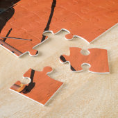 Astronauten richten Wetterausrüstung auf Mars ein. Puzzle (Seite)