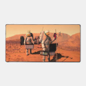 Astronauten richten Wetterausrüstung auf Mars ein. Schreibtischunterlage (Vorderseite)