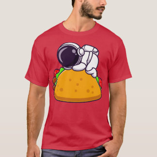 Astronauten schlafen im Taco Food Cartoon T-Shirt
