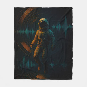 Astronauten schweben in Glitchwave Art und Weise Fleecedecke