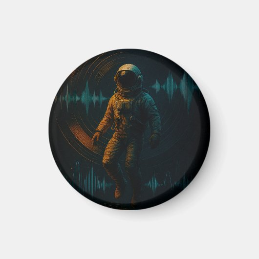 Astronauten schweben in Glitchwave Art und Weise Magnet (Vorne)