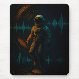 Astronauten schweben in Glitchwave Art und Weise Mousepad