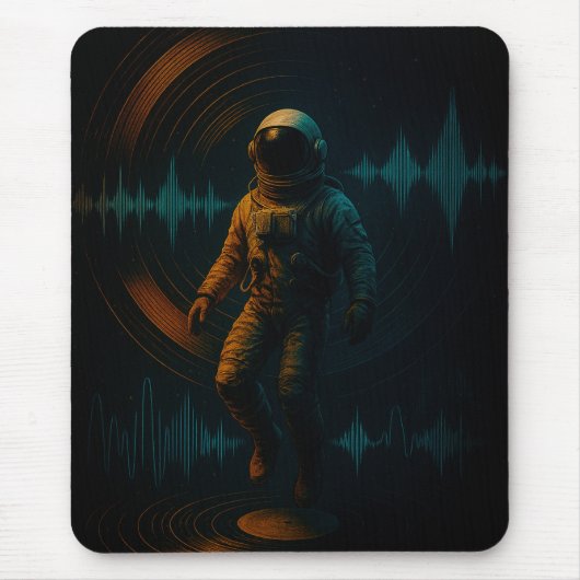 Astronauten schweben in Glitchwave Art und Weise Mousepad (Vorne)
