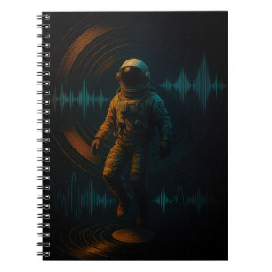 Astronauten schweben in Glitchwave Art und Weise Notizblock